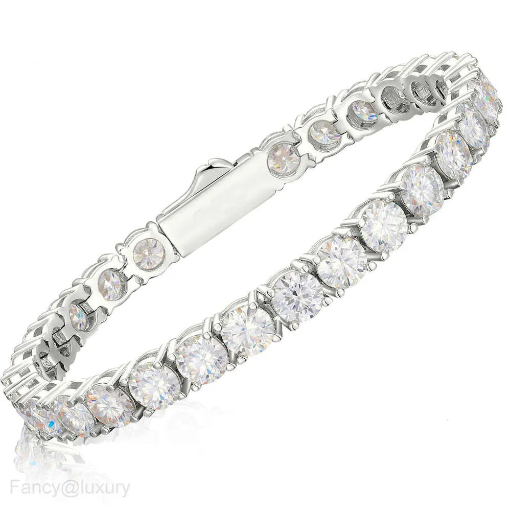 designer Trendy Sier For Women Titanium Steel Width 3mm 4mm 5mm Tennis Bracelet Inlaid CZ Stone Dia Iced Out Chain_voghion.com