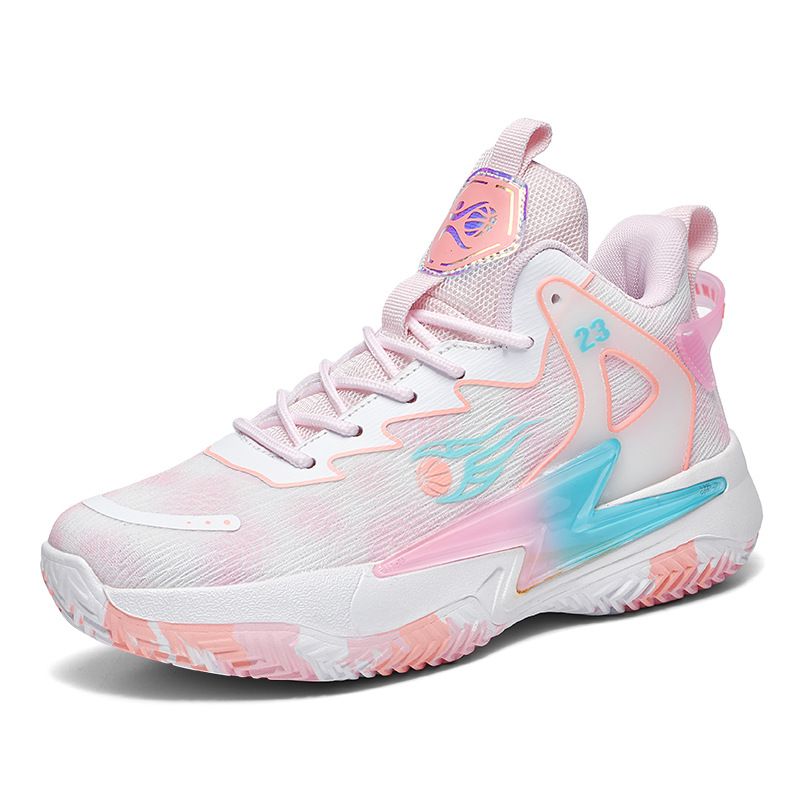 Basketballschuhe für Männer und Frauen Paare Mesh-Gewebe atmungsaktive rutschfeste rosa Sneakers_voghion.com