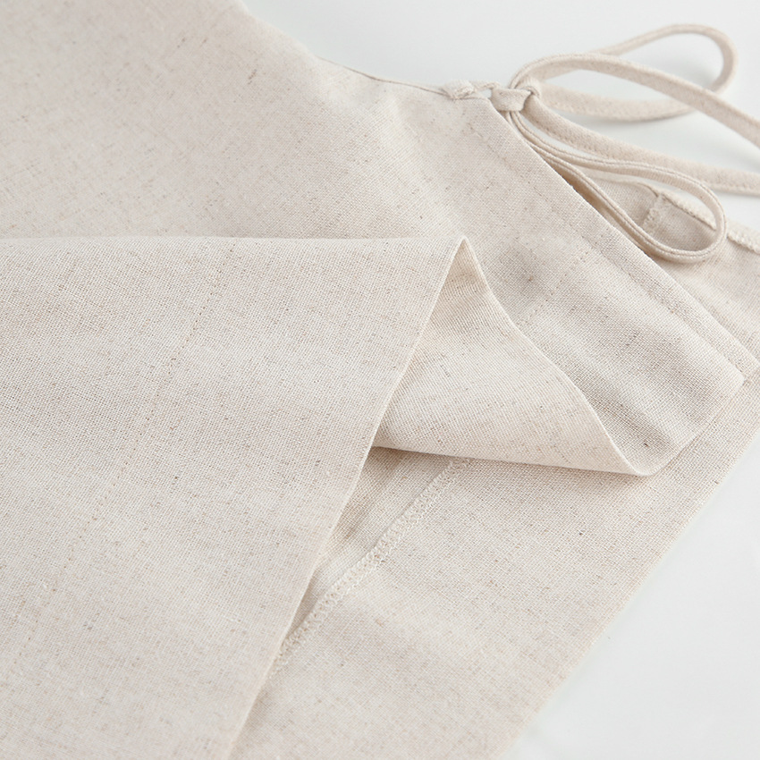 Women's Clothing Fashion cotton and linen suits style shoulder pad sleeveless tops and trousers two-piece suits_voghion.com