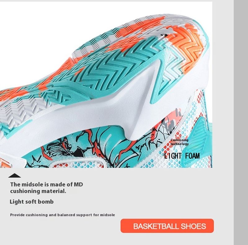 Leichte, atmungsaktive, bequeme Basketballschuhe für Sportstudenten mit Dämpfung und Rückprall_voghion.com