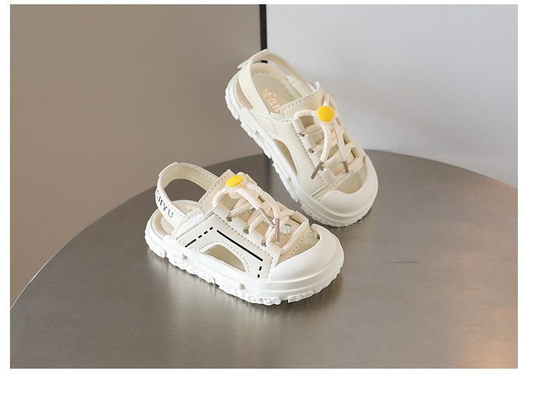 Children's Baotou Half Sandals 2022 Summer Anti Kick Boys Beach Women's Korean Soft Sole Walking Shoes_voghion.com