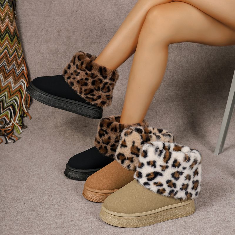 2024 neuer Außenhandel große Schnee-Mittelrohr-Oberbekleidung mit dicken Sohlen Damen-Baumwollschuhe warmer Leopardendruck plus Veet_voghion.com