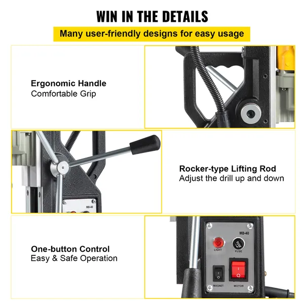 Magnetic Drill Press With 12 Bits For Portable Metal Drilling_voghion.com