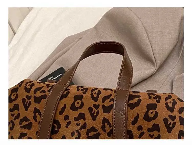 Leopardí batoh pro ženy s velkou kapacitou, dámské brašny z umělé semiše, tašky přes rameno, univerzální aktovka na dojíždění_voghion.com
