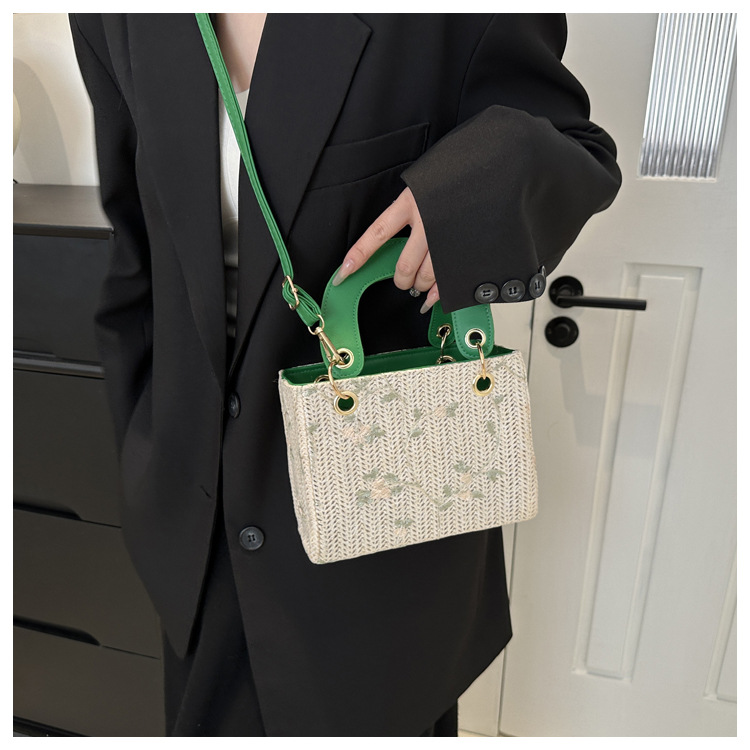 Sac à main tissé tendance pour femmes, sac à bandoulière tendance pour bord de mer, sac de plage, Style occidental, nouvelle collection été 2024_voghion.com