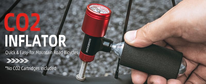 ROCKBROS Fahrrad-CO2-Pumpe, 160 PSI mit Barometer, für Presta- und Schrader-Ventile, leicht_voghion.com