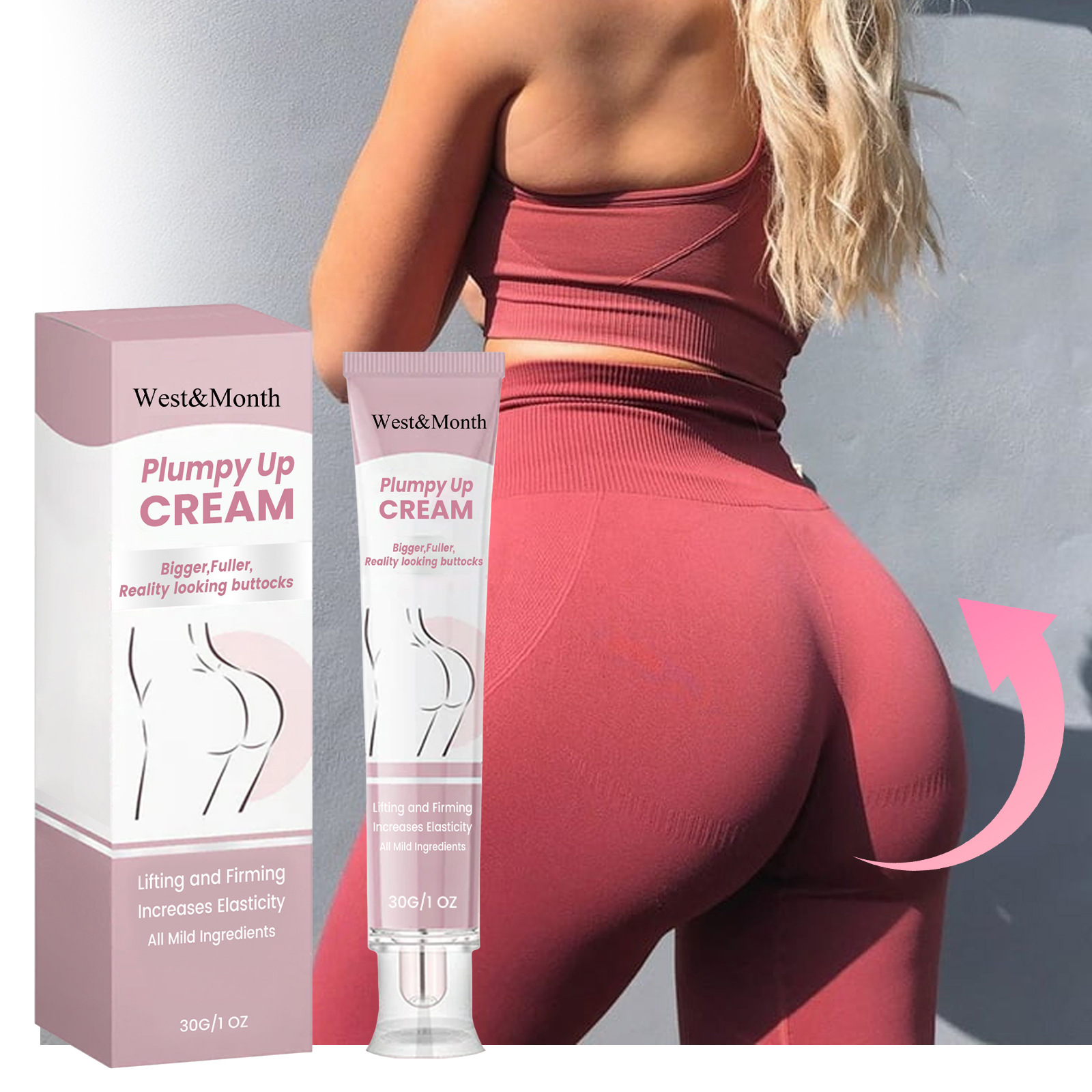 West&Month Massage, Stäerkung vun den Hüften, Peach-Hüften, déi d'Kierperkurve ervirhiewen, a schéin Hüftcrème_voghion.com