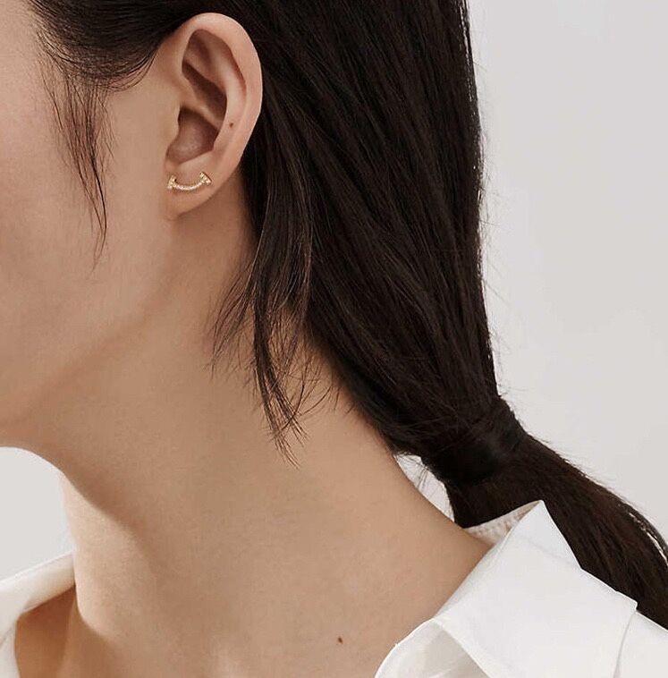 Orecchini sorridenti di design, set in oro per tutto il corpo con diamanti, orecchini di lusso leggeri, orecchini e ornamenti da donna_voghion.com