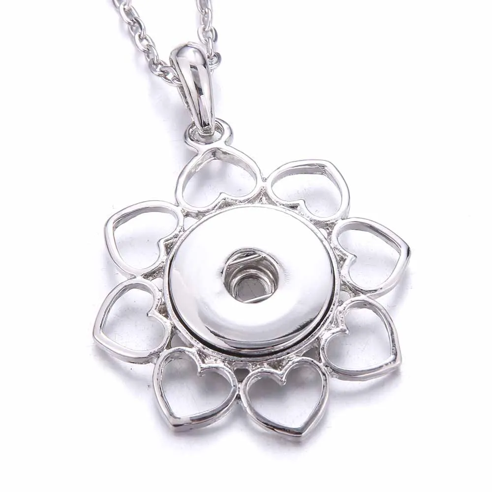 Collane con ciondolo Bottone a pressione Gioielli Vintage Alta qualità Metallo 18mm Collana per donne Ragazze Gioielli fai da teCiondolo Sidn22_voghion.com