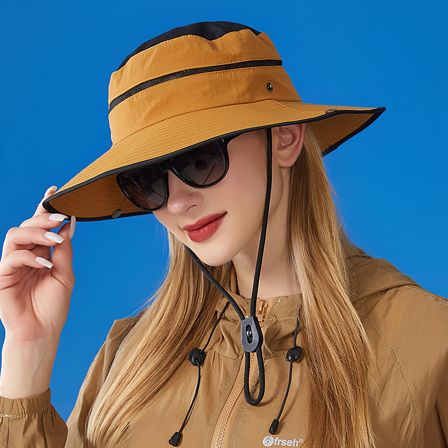 New Large Brimmed Waterproof Outdoor Hat for Men and Women, Suitable for Casual Mountaineering, Sun Protection, Face Covering, Fishing Hat_voghion.com