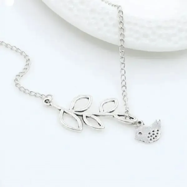 Nuovo uccello albero foglie antica lega argento collana gioielli stile esplosione donne_voghion.com