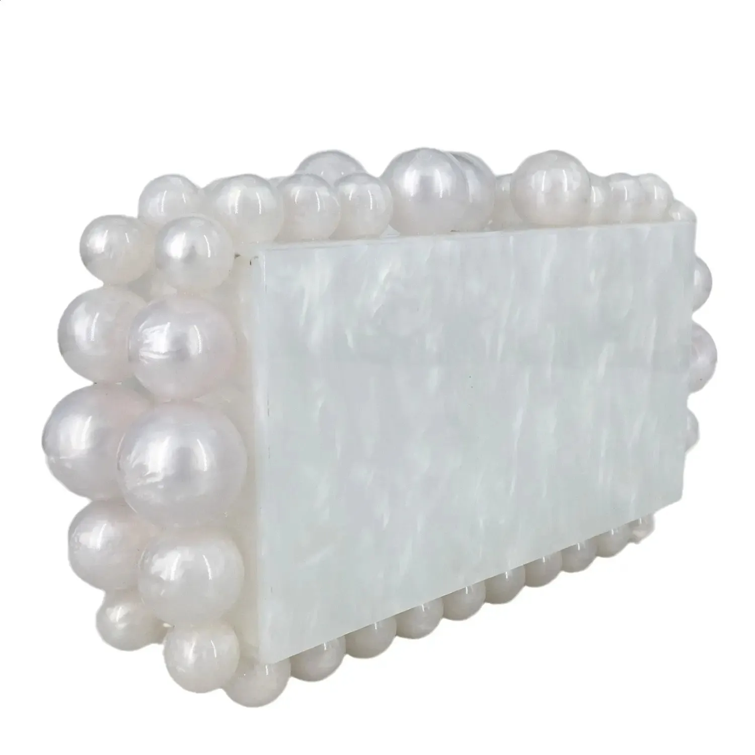 Acryl Box Clutch Perlen Abendtasche Für Damen Umhängetasche_voghion.com