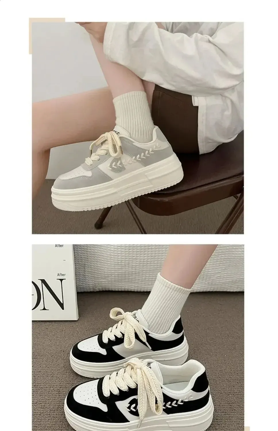 Baskets à plateforme épaisses pour femmes, chaussures de sport décontractées vulcanisées à lacets pour femmes, chaussures de mode noires et roses 240826_voghion.com