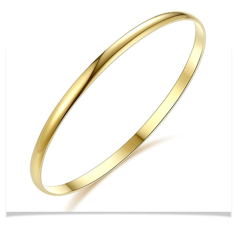 Bracciale rigido lucido alla moda e semplice, braccialetti sottili e rotondi impilabili per donne/ragazze, delicato acciaio inossidabile_voghion.com