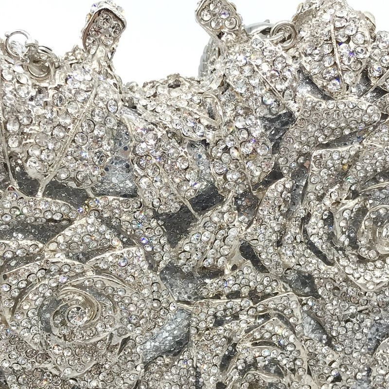 Amiqi Meerjungfrau Party Handtasche für Damen, Diamanten, helles, festes Muster, klares Abendessen, Metallrahmen,_voghion.com