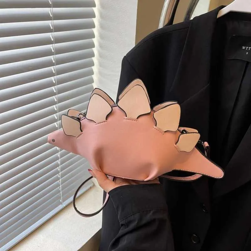 Borsa a tracolla a forma di dinosauro donna moda a contrasto_voghion.com