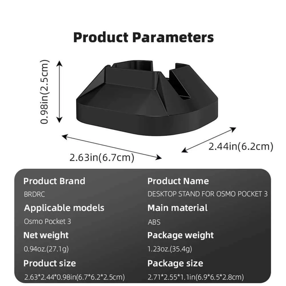 Stabilisatorer Bordkamerafeste Bærbar Gimbal-stabilisator Håndholdt basestativ Brakett for direktestrømming til OSMO Pocket 3_voghion.com