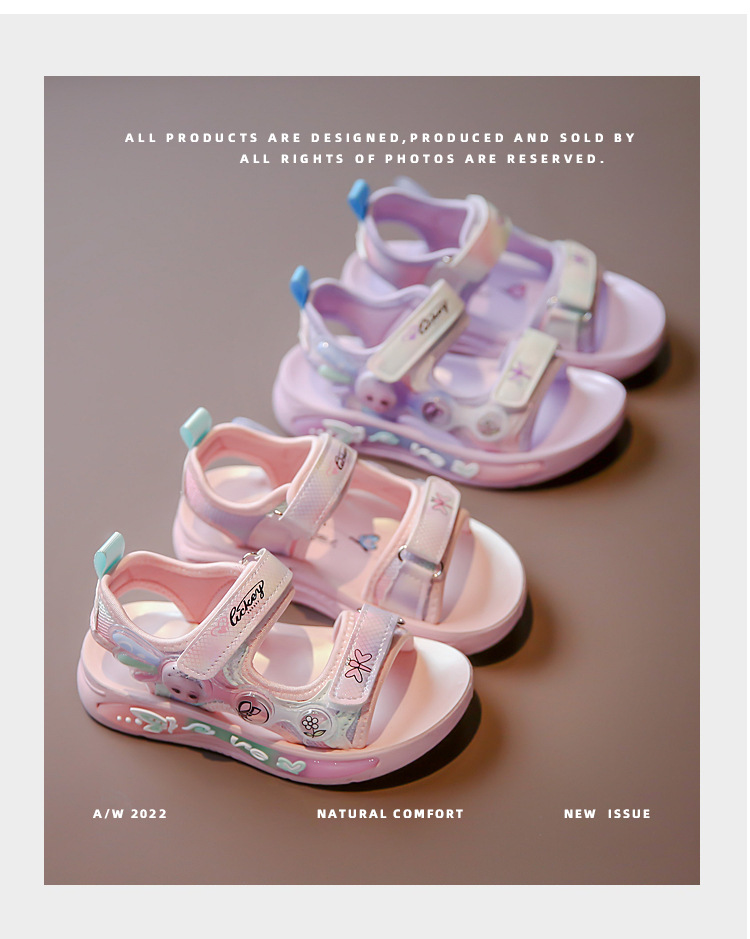2024 New Children's Princess Elsa Beach Shoes Trendy Brand Big Girl's Summer Sandals_voghion.com