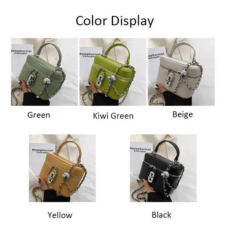 Süße Mini Pu Umhängetasche Solide Flap Box Kette Schulter für Frauen Casual Fashion Lady Commute Lock Messenger Bags_voghion.com