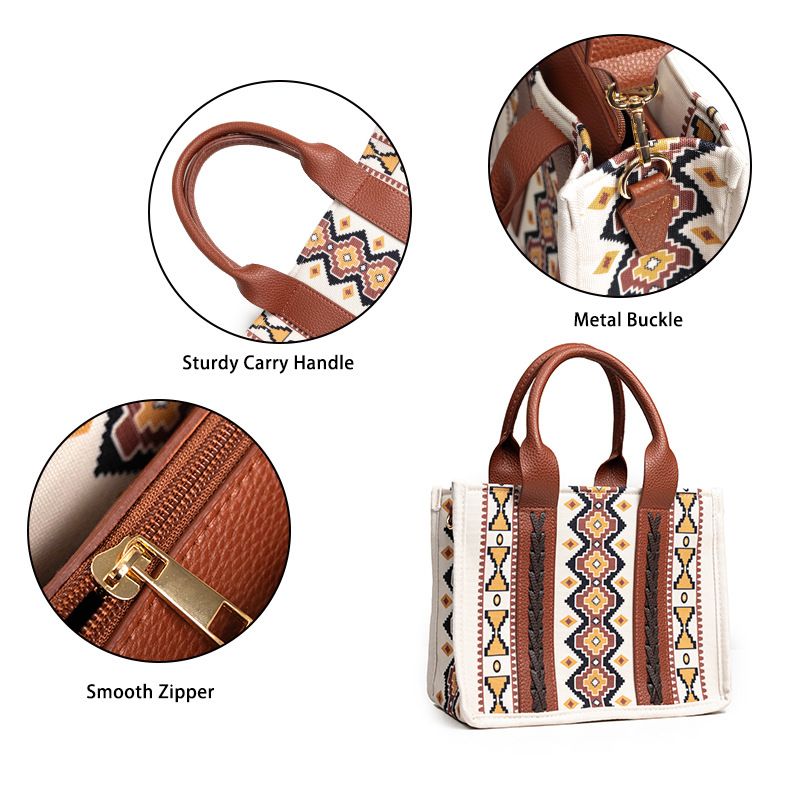 Western Geldbörse Damen Tragetasche Schultertasche Bohemian Aztec Handtasche_voghion.com