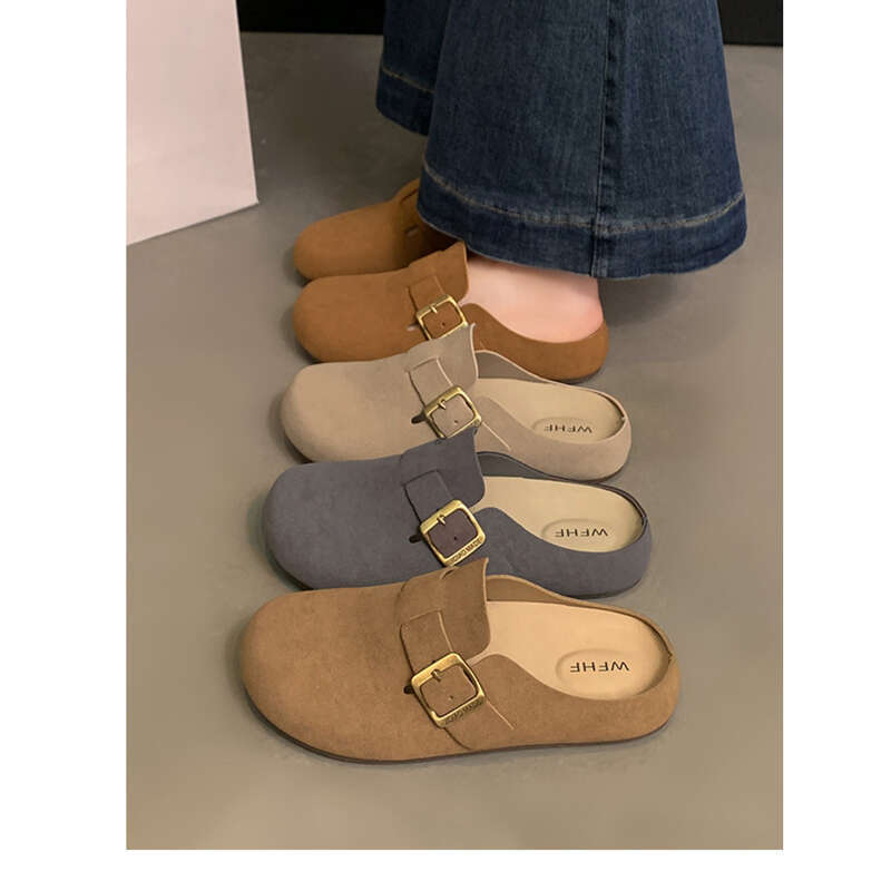 Women's Versatile Belt Buckle Baotou New Fashion Soft Bottom Comfortable Non-slip Drag Slippers_vogvips.com