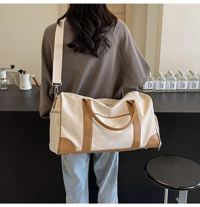 Neutrale Handreisetasche, große Outdoor-Reisetasche, Sport- und Fiesstasche Damen, Retro-Gepäcktasche aus Canvas für_voghion.com