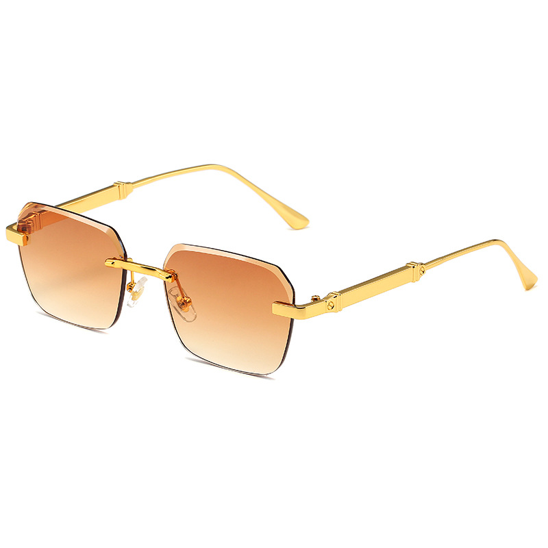 Women's Frameless Square Sunglasses Gradient Lens Street Style_voghion.com