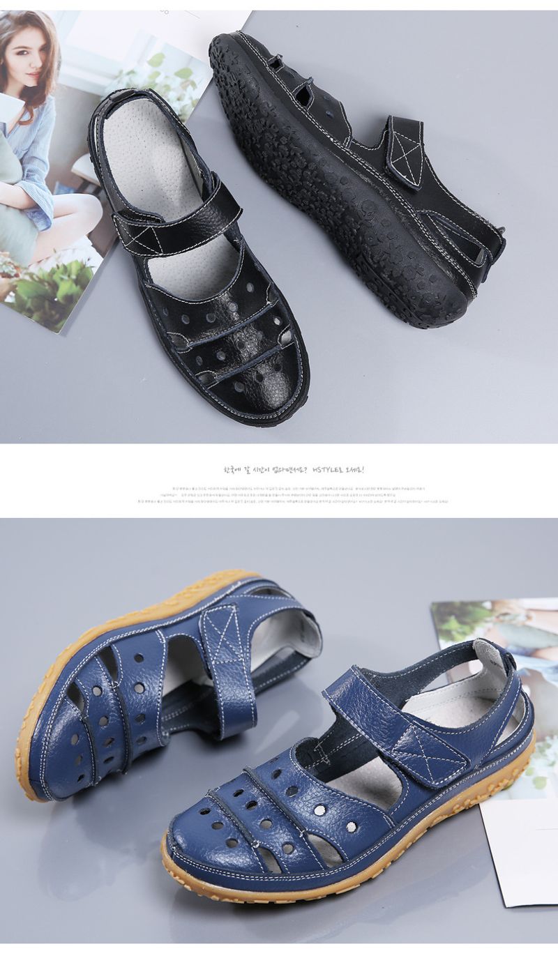 Lefu Summer New Sandals Hollow Hole Mom's Γυναικεία Μονά Παπούτσια_voghion.com