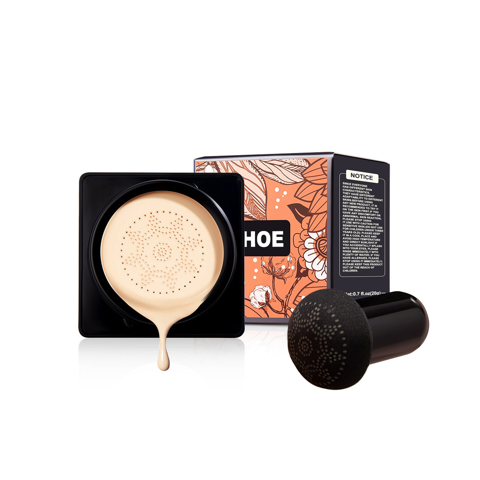 EELHOE Magic Mat Powder Puff, Invisible Pore Ivory White Natural Color With Mushroom Air Cushion On Makeup Base_voghion.com
