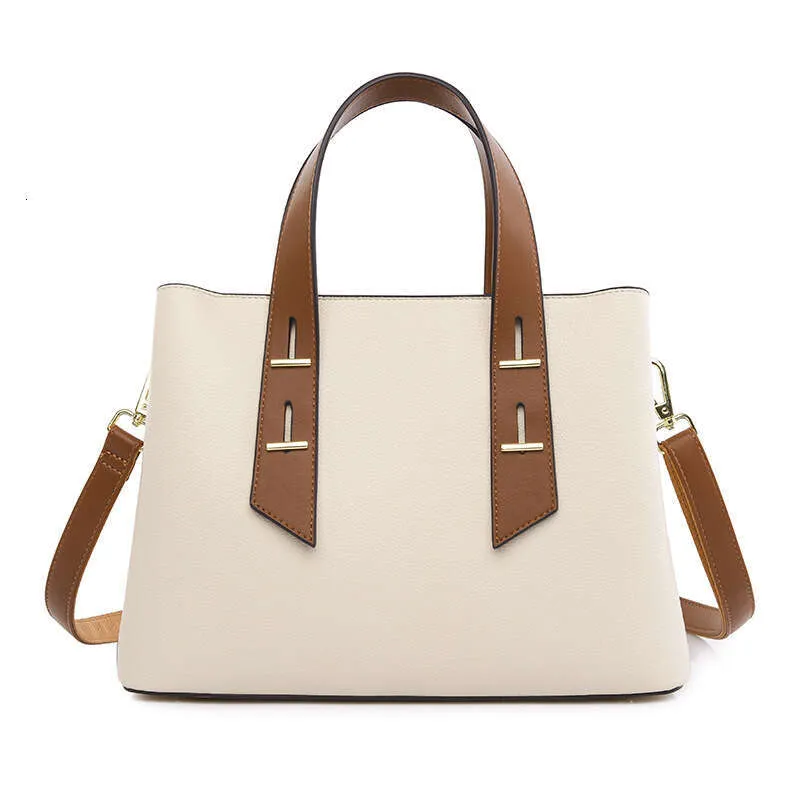 Ladies' Handbag With High-End Feel, Large Capacity Shoulder Fashionable Contrasting Color Commuting Bag, Simple_voghion.com