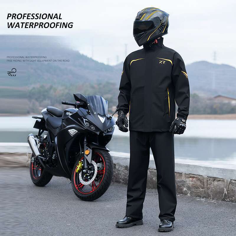 Raincoat Riding Set Motorcycle Split Type Raincoat Rain Pants Anti Riot Reflective Long Fishing Men's Thick Women's_voghion.com