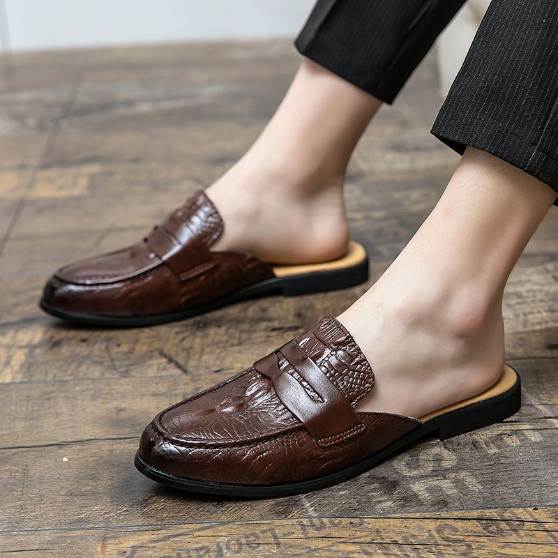 Pánské letní mokasíny s krokodýlím vzorem, kožené, polopantofle, nazouvací boty, pánské letní boty atillas hombre_voghion.com
