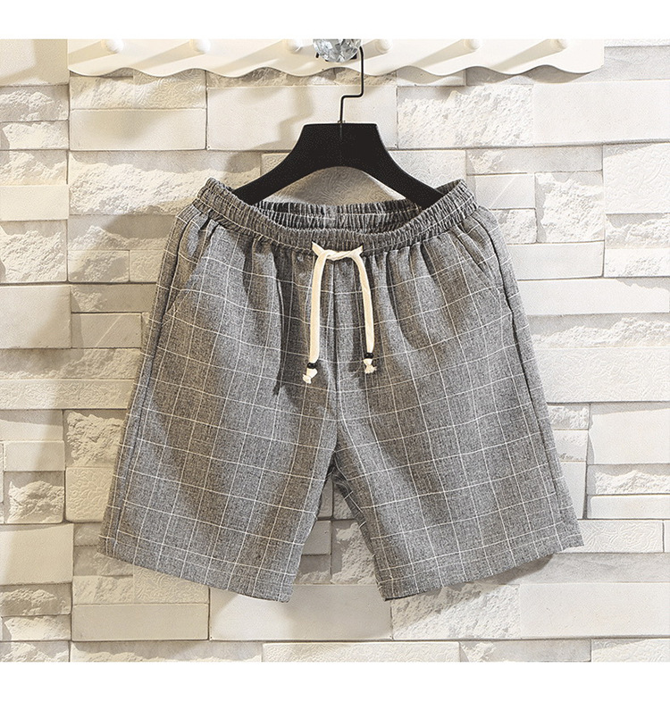 Fat up size 5/4 summer beach casual running sports shorts for men's 5/8 straight leg pants_voghion.com
