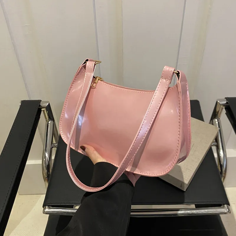 Borsa a tracolla da donna in pelle PU tinta unita retrò, borse alla moda, borse casual hobo e borsette da donna_voghion.com