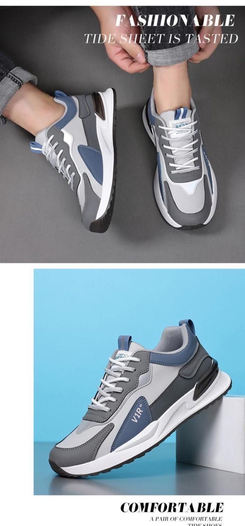 Zapatos deportivos casuales de suela gruesa versátiles para hombre, de cuero, para correr, de algodón, del mismo estilo, nuevos, 2024_voghion.com