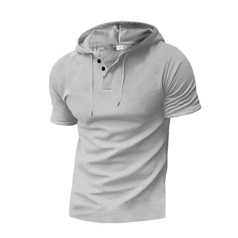 2024 New Summer Short Sleeved T-shirt Men's Hooded Top American Henry Shirt_voghion.com