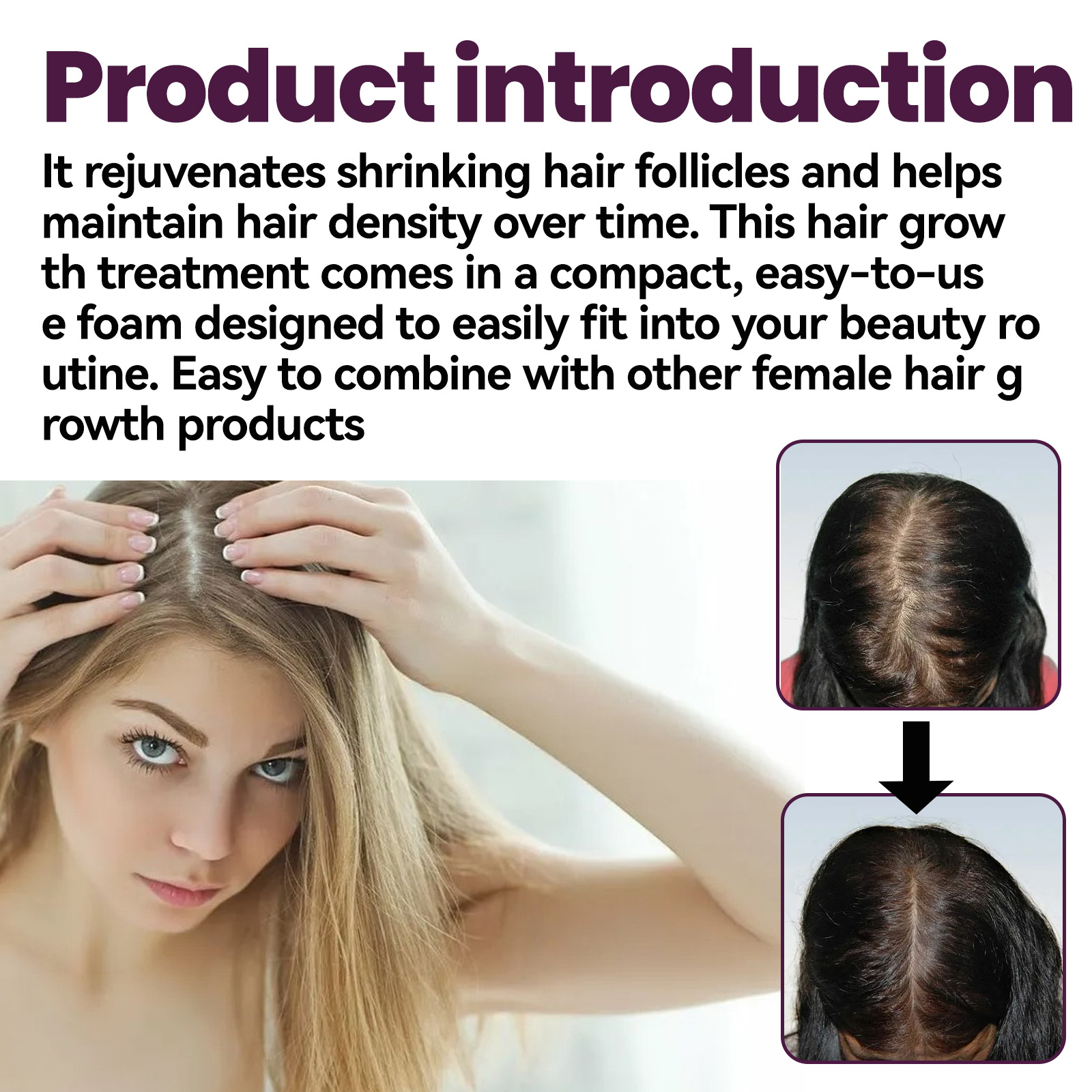 EELHOE Schaumpflege, kräftiges Haar, Anti-Tropfen-Stimulation, lange Follikel, Ernährung und Haarfixierung_voghion.com