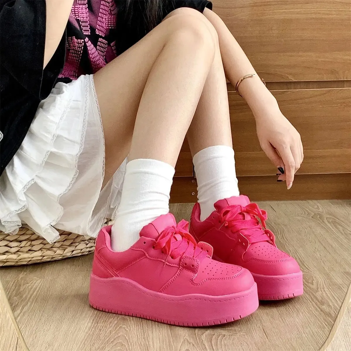 Scarpe platform donna sneakers sportive con suola alta_voghion.com