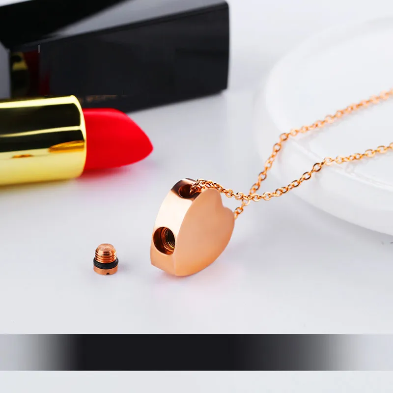 Ogrlice s privjeskom Rose Glod, mogu se otvoriti, ogrlica s srcem od nehrđajućeg čelika, ključna kost za žene, poklon za Valentinovo GJ-05_voghion.com