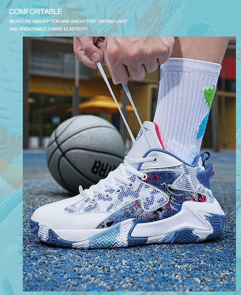 Leichte, atmungsaktive, bequeme Basketballschuhe für Sportstudenten mit Dämpfung und Rückprall_voghion.com