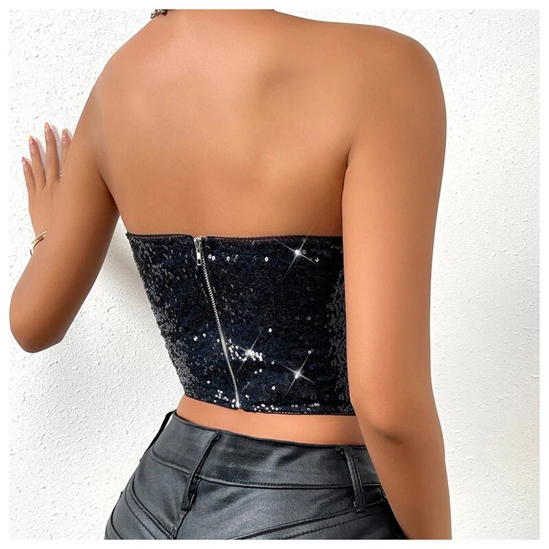 Reggiseno corsetto da donna europeo e americano, lingerie a spina di pesce, reggiseno con paillettes, biancheria intima push-up per ragazza piccante_voghion.com
