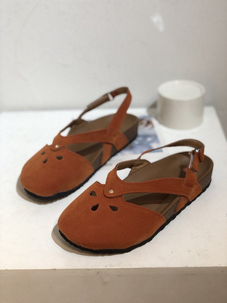Women's one-line buckle flat sandals_voghion.com