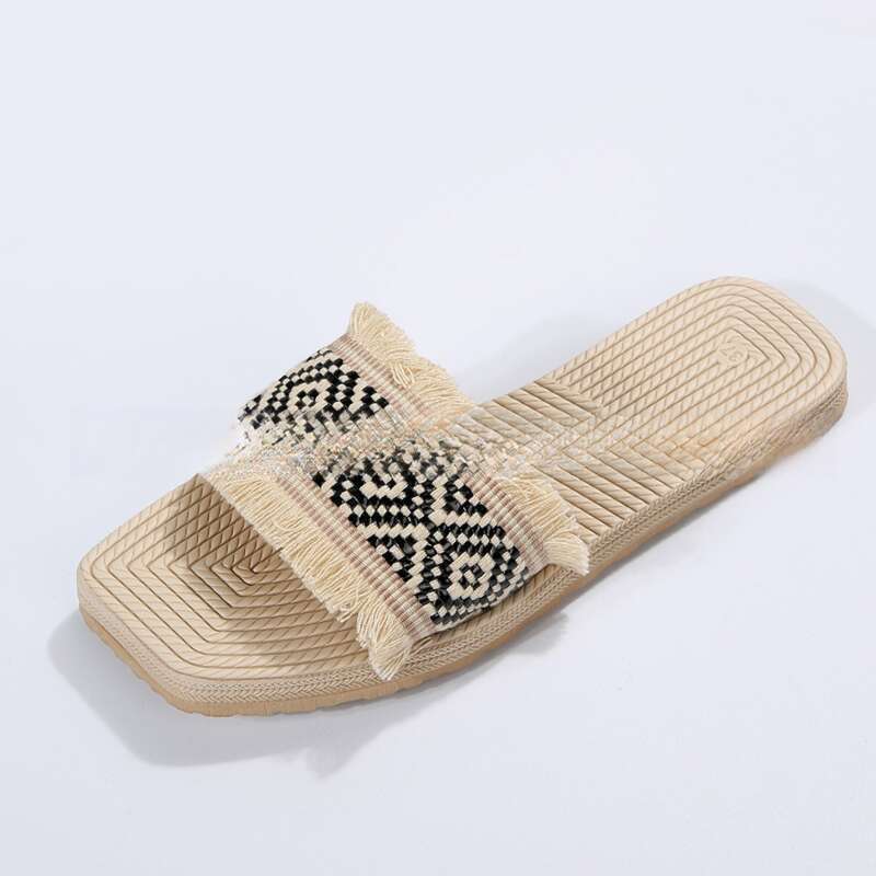 Damensandalen, kleine duftende flache Schuhe, Damenmantel, Sommermantel mit neuer Mode und Quaste_voghion.com