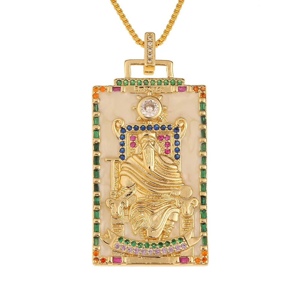 Collana con ciondolo carta dei tarocchi stile hip hop_voghion.com