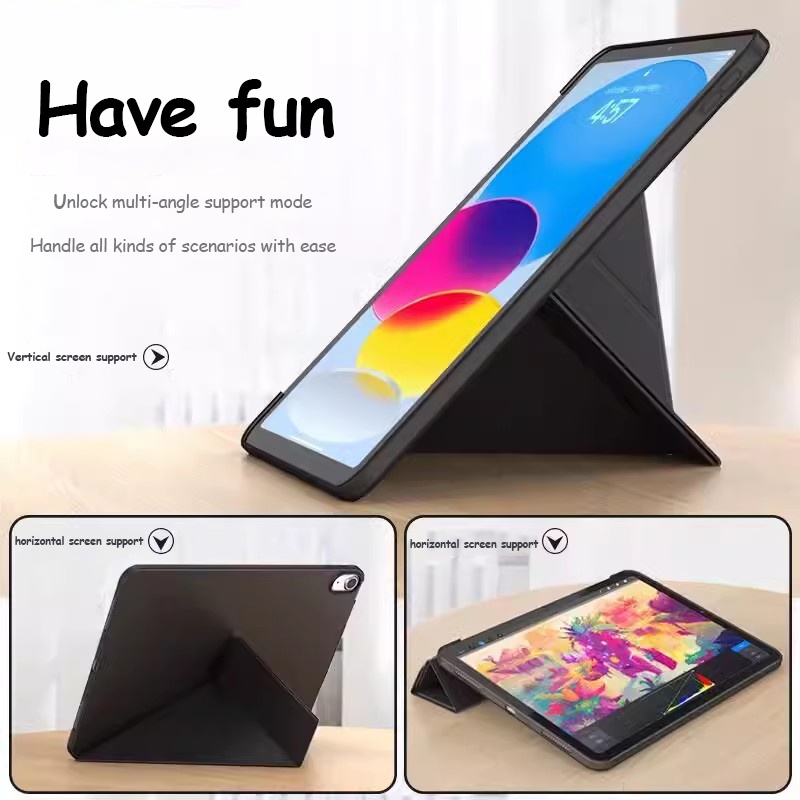 PU Leather Case For Redmi Pad SE 11inch Pad 10.61 For Xiaomi Pad 6 6Pro 5 5Pro 11inch 2023 Multi-folding Smart Sleep Stand Tablet Cover_voghion.com