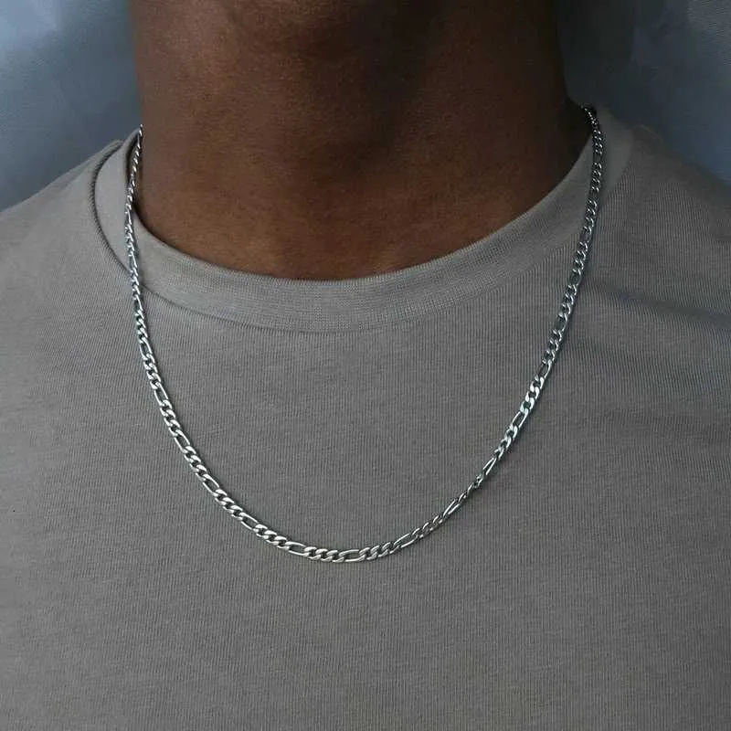 18 Karat Gold Edelstahl Hip Hop Halsketten kubanische Kette für Männer_voghion.com