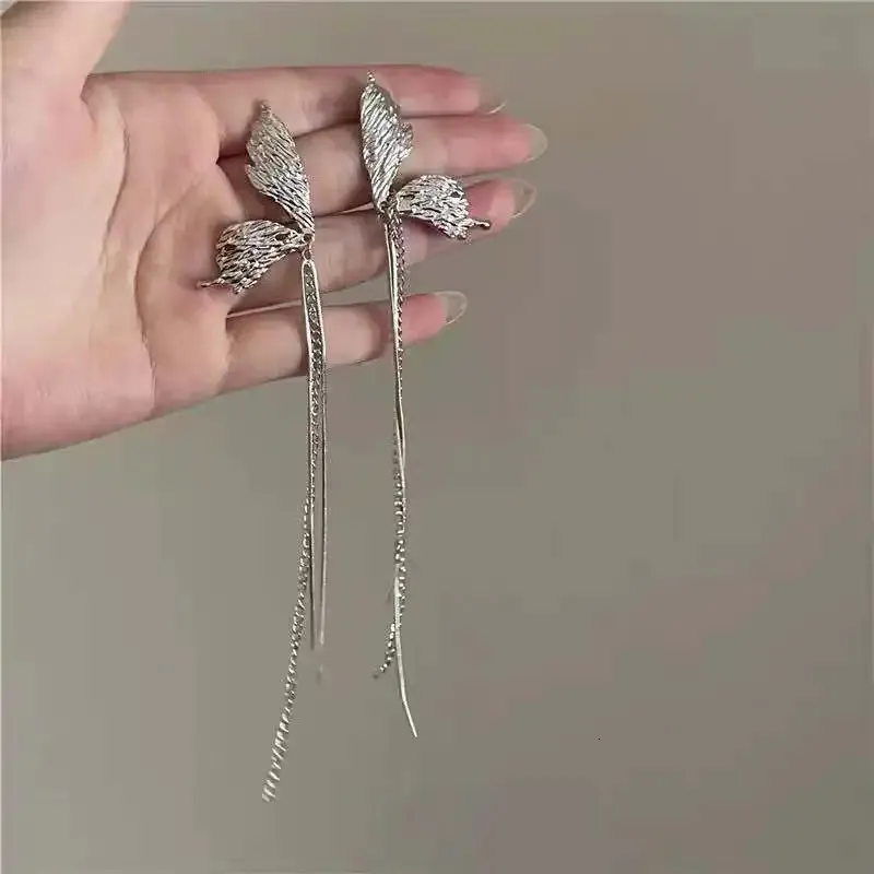 Fritillary Butterfly Long Tassel Earrings Woman Personality Cute Enamel Bow Stud Daily Wear Jewelry Accessories 240618_voghion.com