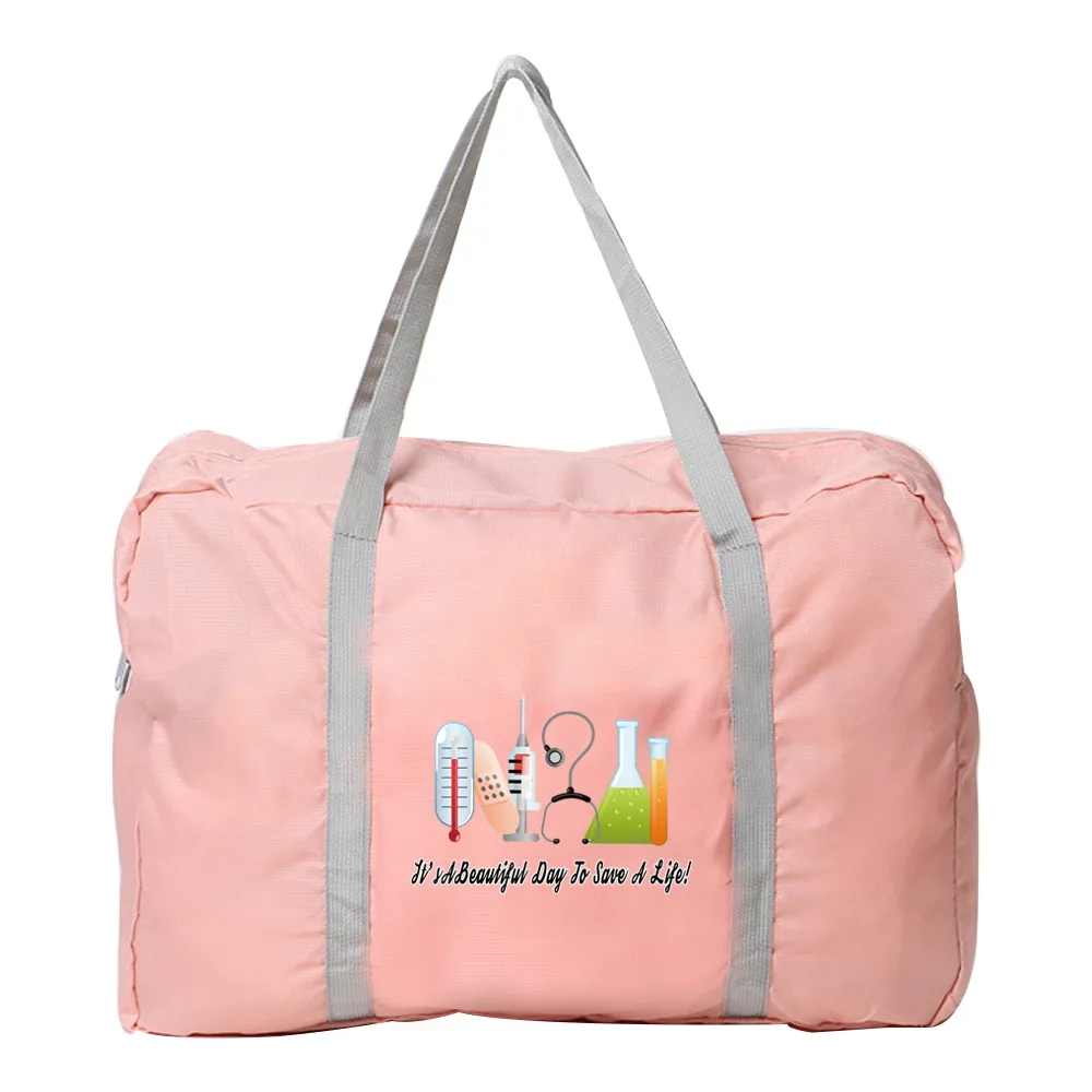 Foldable Travel Handbags Duffle Bag Women Gadgets Organizer Clothes Printed Traveler Accessories Holiday Nurse Tote Lage_voghion.com