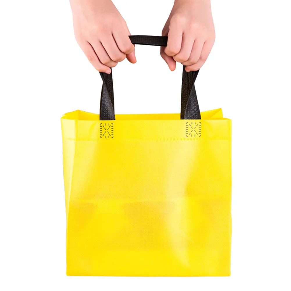 High Quality Foldable Women Reusable Fabric Non-woven Tote Pouch Lunch Eco Bag Grocery Shopping Bags Handbag_voghion.com