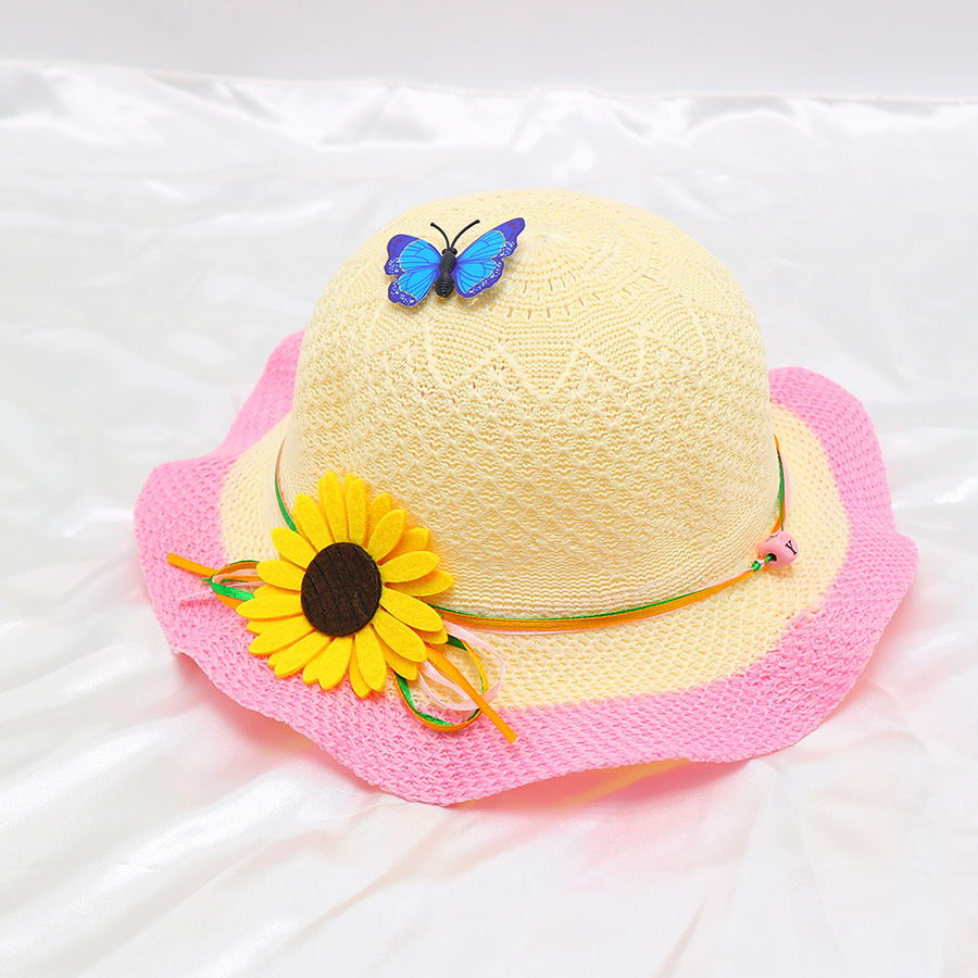 Children's baby girl sun hat thin hat sun protection sun hat summer cute girl beach princess straw hat_voghion.com